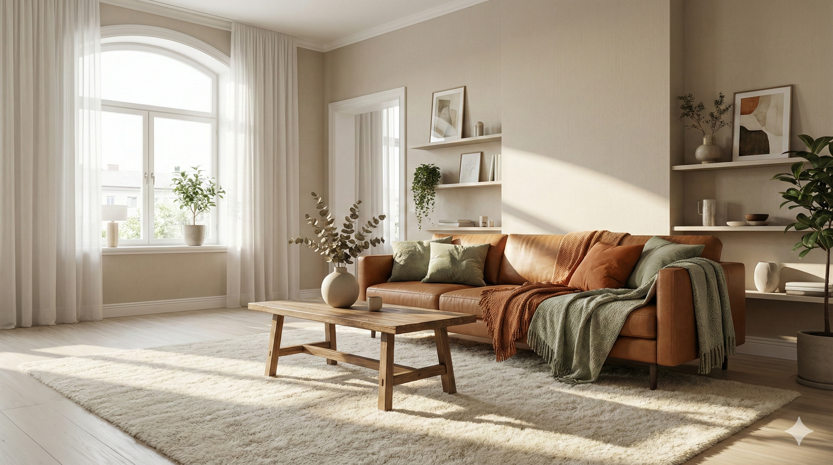 北歐風客廳軟裝搭配：淘家舖沙發與窗簾配置